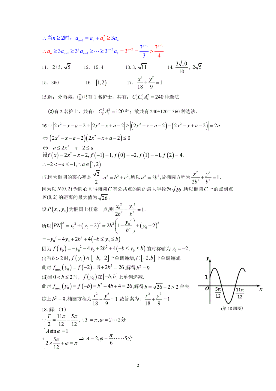 浙江省杭州市高级中学2020届高三数学5月仿真模拟试题答案.pdf_第2页