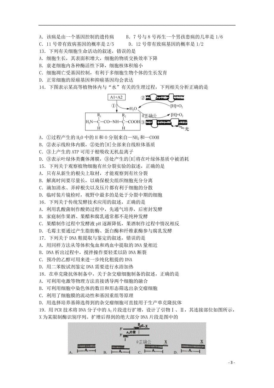 河南省鲁山县第一高级中学2019_2020学年高三生物上学期10月月考试题202001080352.doc_第3页