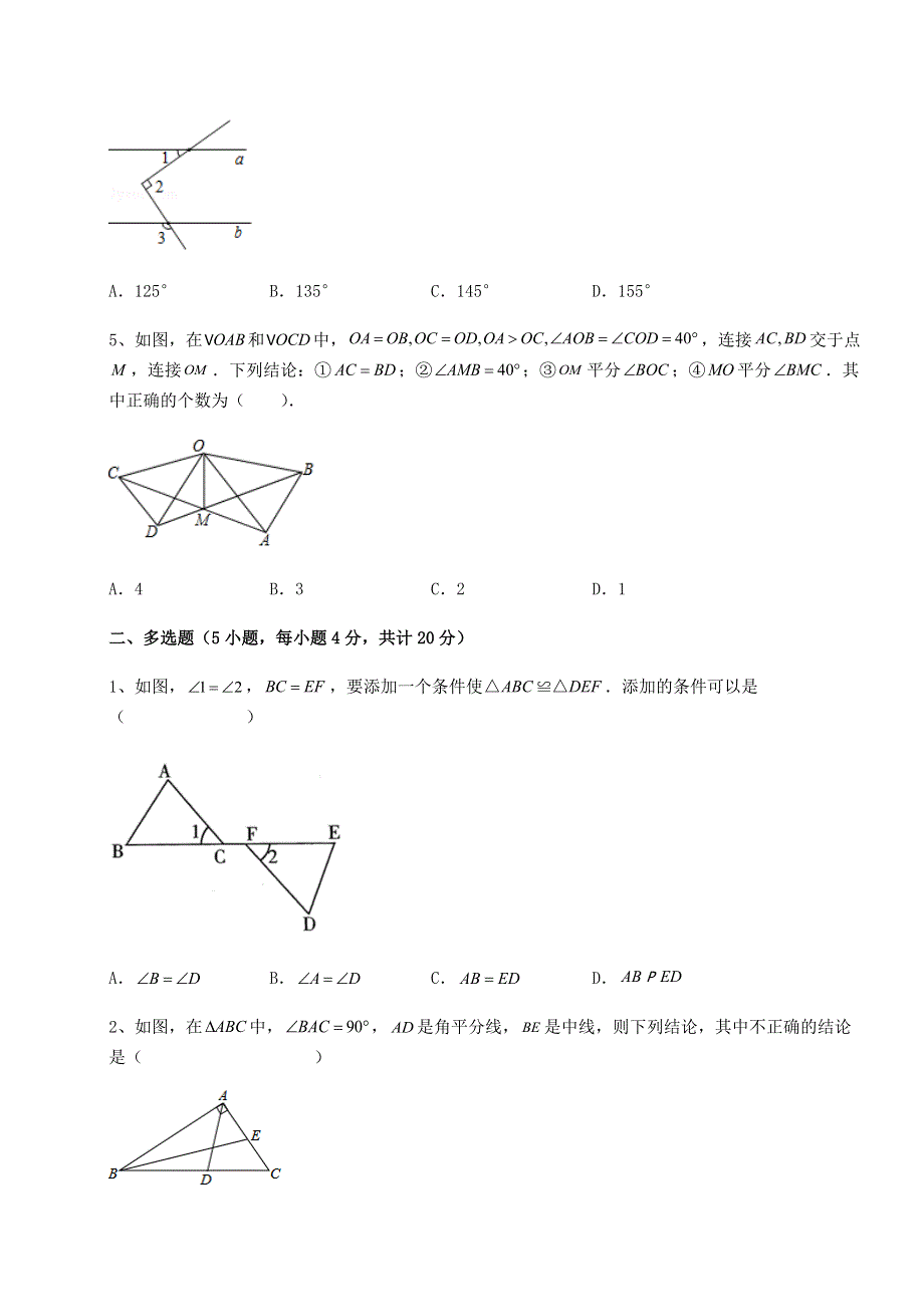 2022年解析卷人教版数学八年级上册期中专项测评试题 卷（Ⅱ）（含答案详解）.docx_第2页