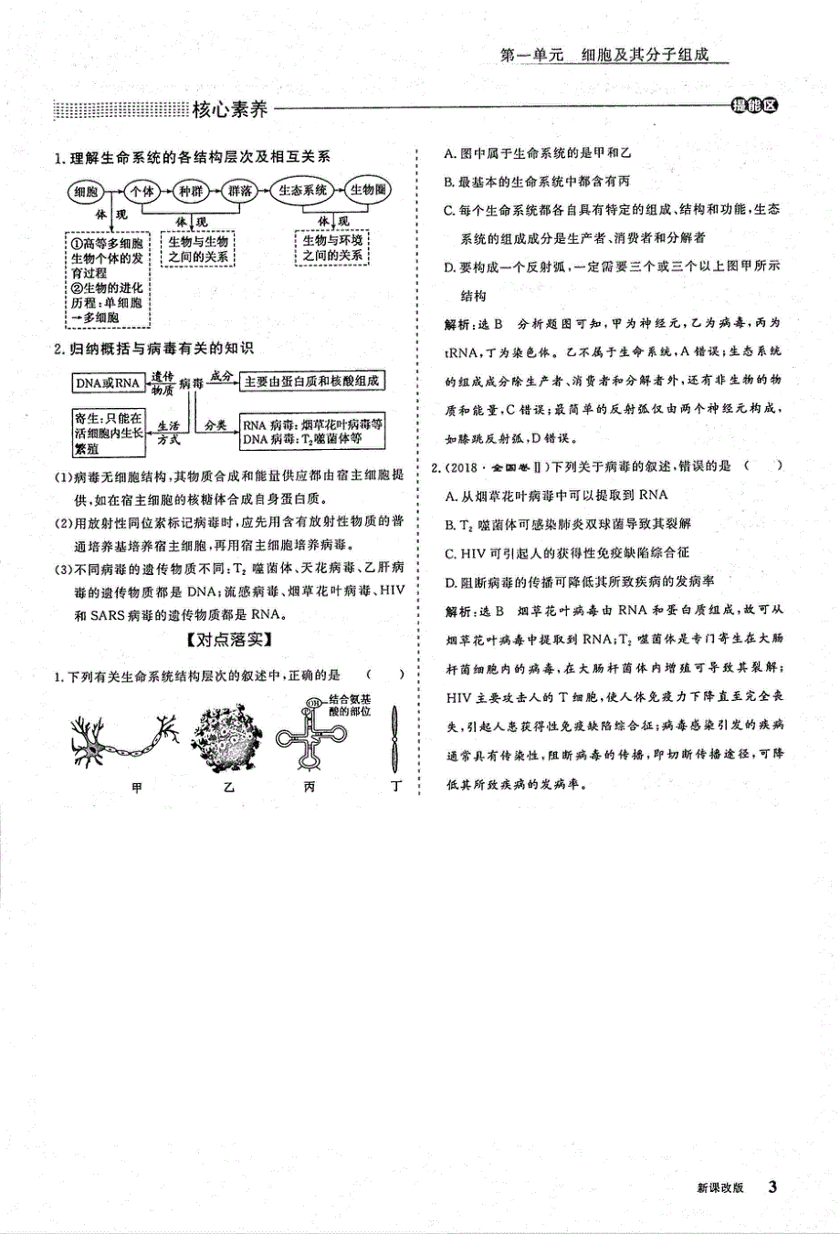 2021年高考生物一轮复习第1单元细胞及其分子组成第1讲走进细胞考点1细胞是最基本的生命系统教案PDF.pdf_第2页