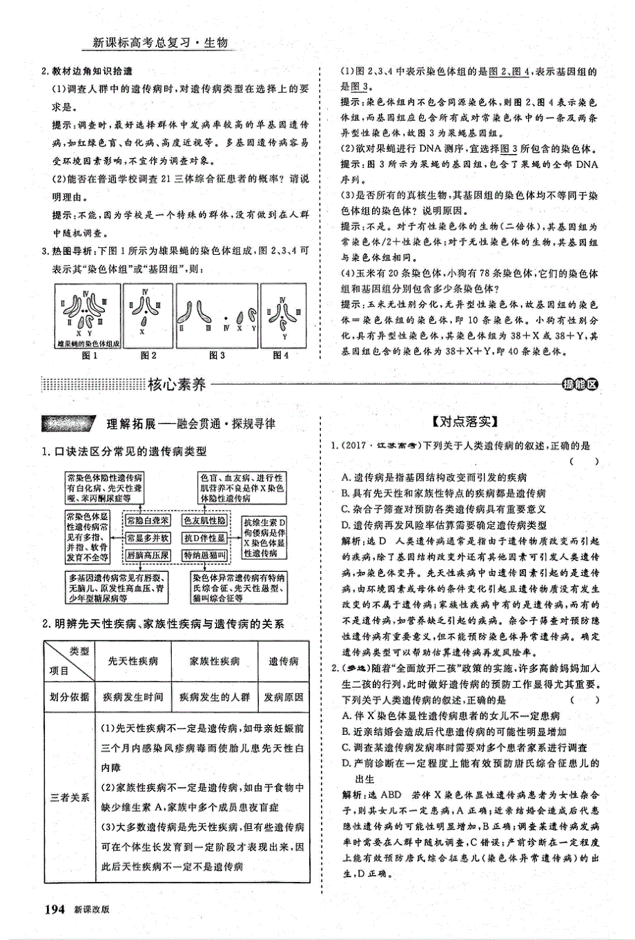 2021年高考生物一轮复习第5单元遗传的基本规律与伴性遗传第4讲人类遗传病与基因定位考点1人类遗传病的类型及调查教案PDF.pdf_第2页