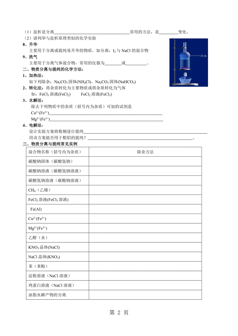 高三实验一轮复习《物质的分离与提纯》.doc_第2页