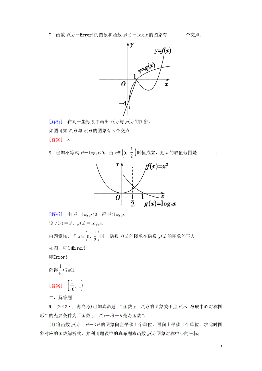 【高考讲坛】2016届高考数学一轮复习 第2章 第7节 函数的图象课后限时自测 理 苏教版.doc_第3页