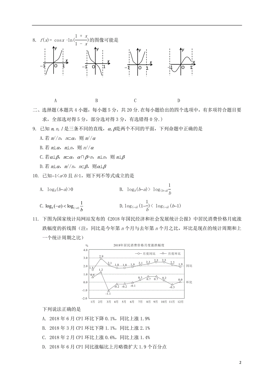 辽宁省葫芦岛市2021届高三数学上学期期末考试试题2021020402112.doc_第2页