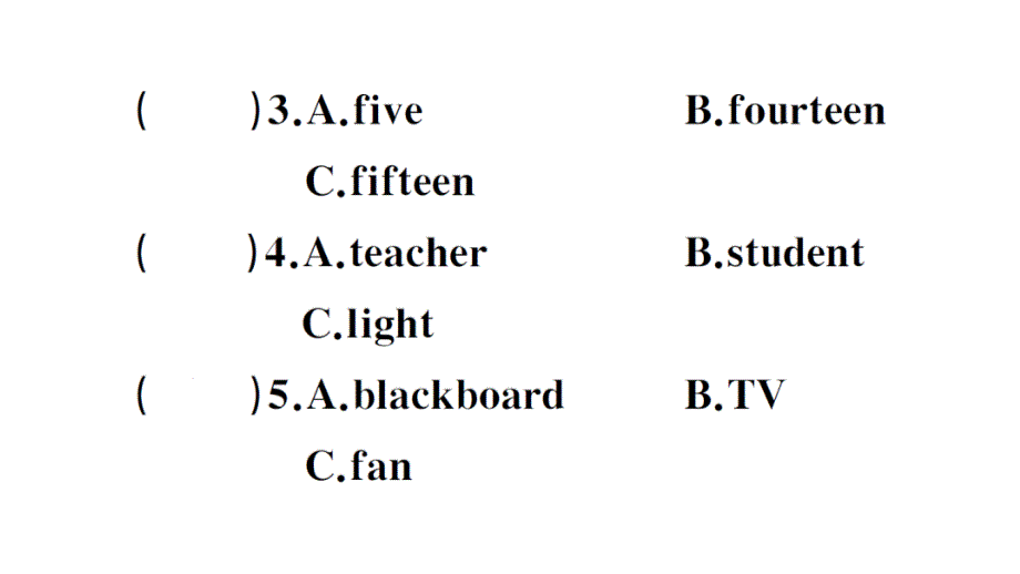 陕旅版三下作业课件Unit 7 There Is a TV in the Classroom 检测卷.ppt_第3页