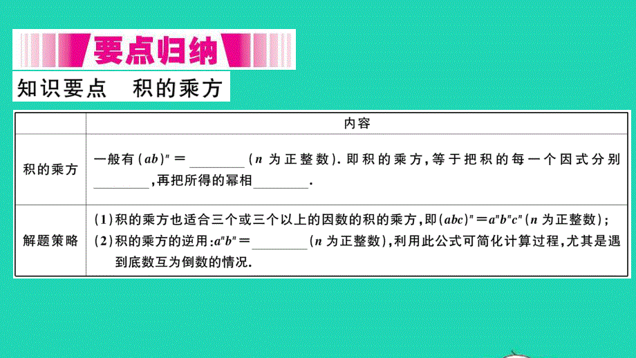 七年级数学下册 8.1 幂的运算2 幂的乘方与积的乘方第2课时 积的乘方（册）作业课件（新版）沪科版.ppt_第1页