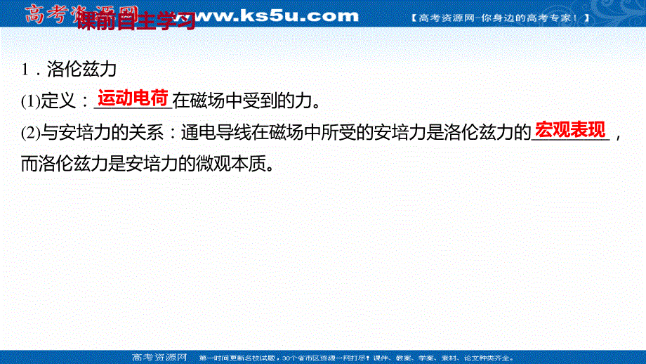 2021-2022人教版物理选择性必修二课件：第一章 2-磁场对运动电荷的作用力 .ppt_第3页