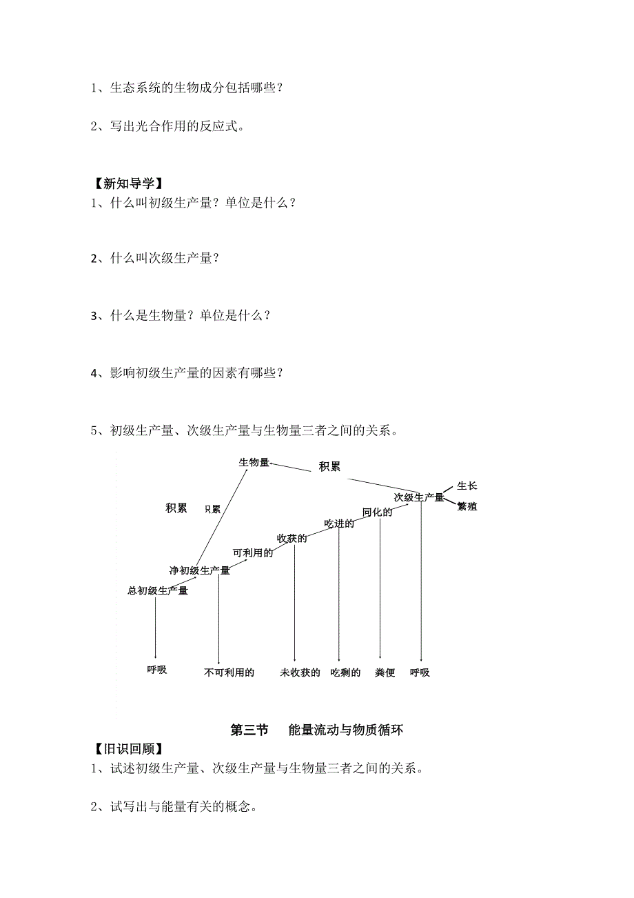 (浙科版)高中生物必修三学案第六章 生态系统学案.doc_第2页