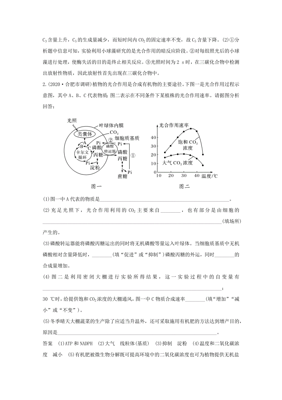 (新高考版)高考生物30个热点微练11　光合作用与细胞呼吸的综合运用.docx_第2页