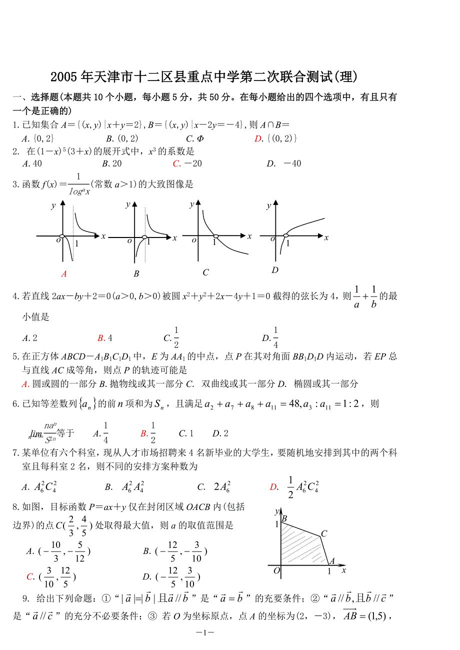 05154-2005年天津市十二校第二次数学理.doc_第1页