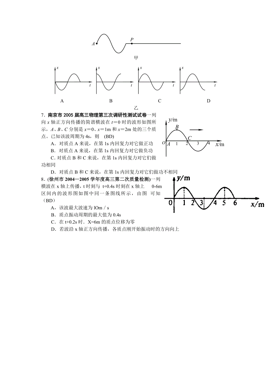 05年江苏省各地高考模拟试题（含答案）集锦机械波.doc_第2页