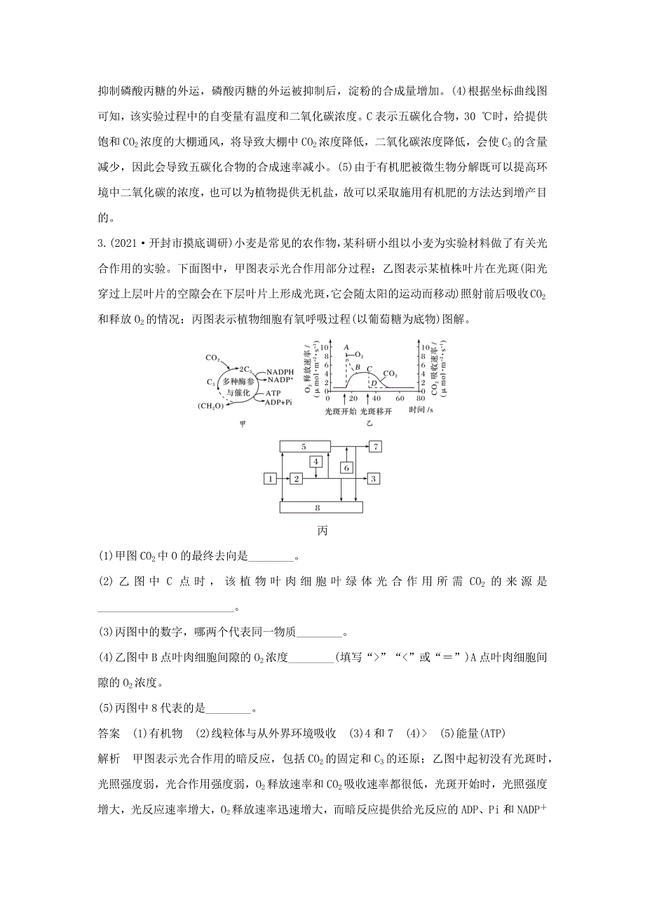 (通用版)高考生物30个热点微练11 光合作用与细胞呼吸的综合运用.docx_第3页