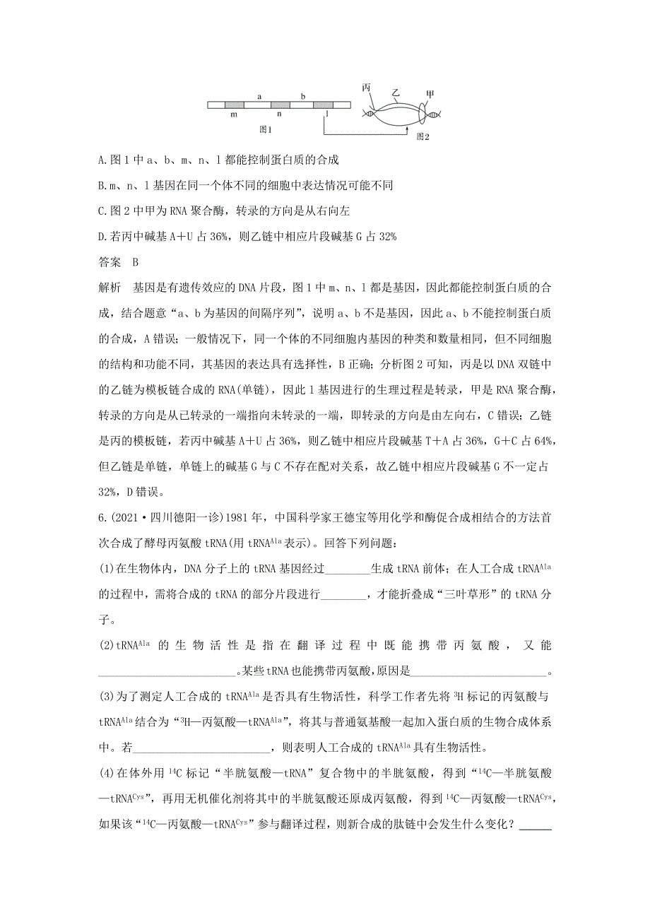 (通用版)高考生物30个热点微练19 基因表达.docx_第3页