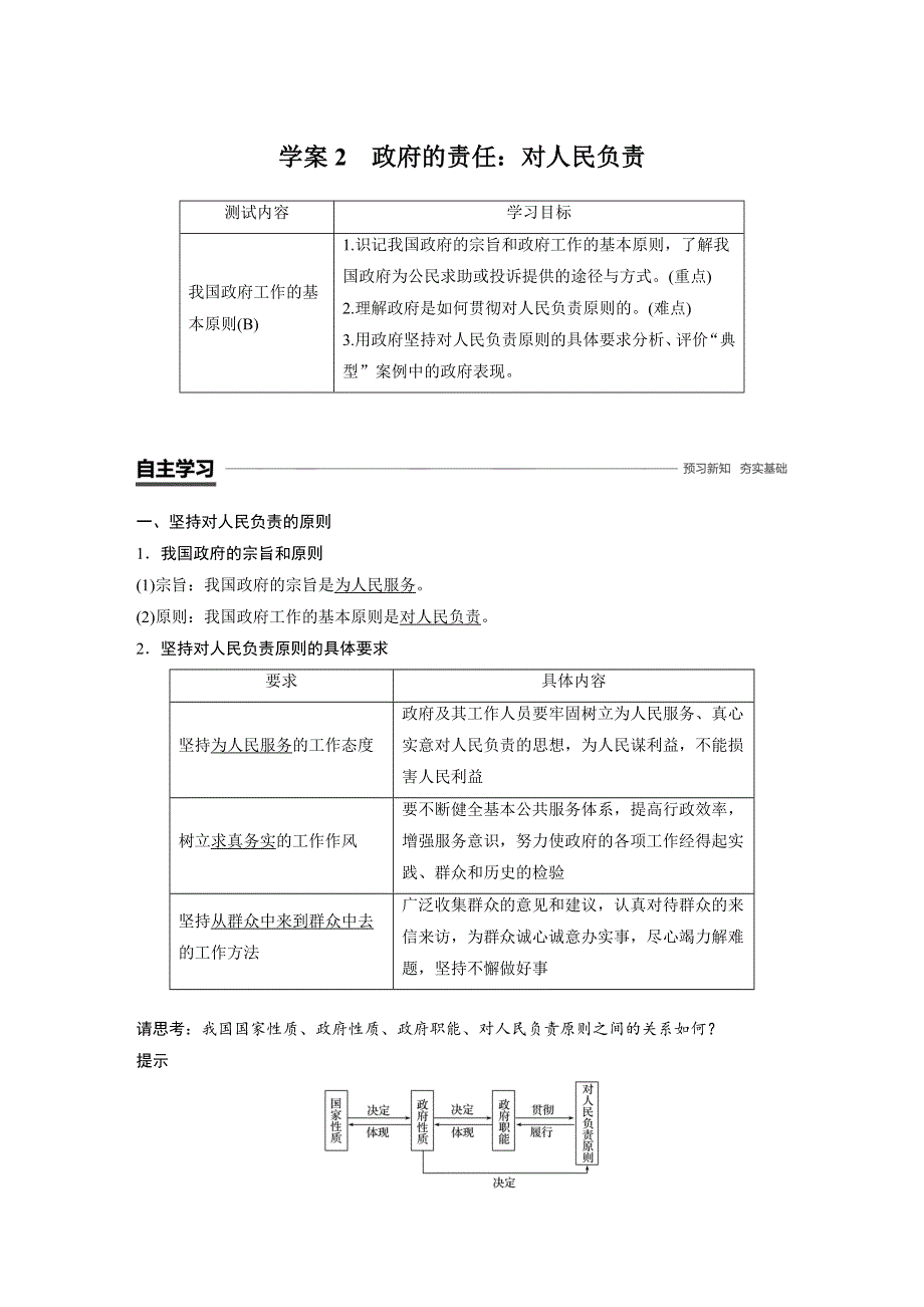 2018-2019学年政治新导学江苏专用版必修二讲义：第二单元 为人民服务的政府 第三课 学案2 WORD版含答案.docx_第1页