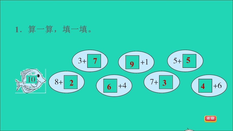 2021一年级数学上册 5 6-10的认识和加减法第10课时 10的加减法综合练习习题课件 新人教版.ppt_第3页