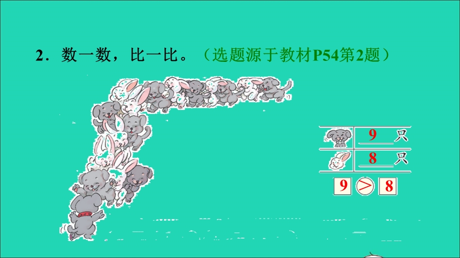 2021一年级数学上册 5 6-10的认识和加减法第6课时8、9的认识习题课件 新人教版.ppt_第3页