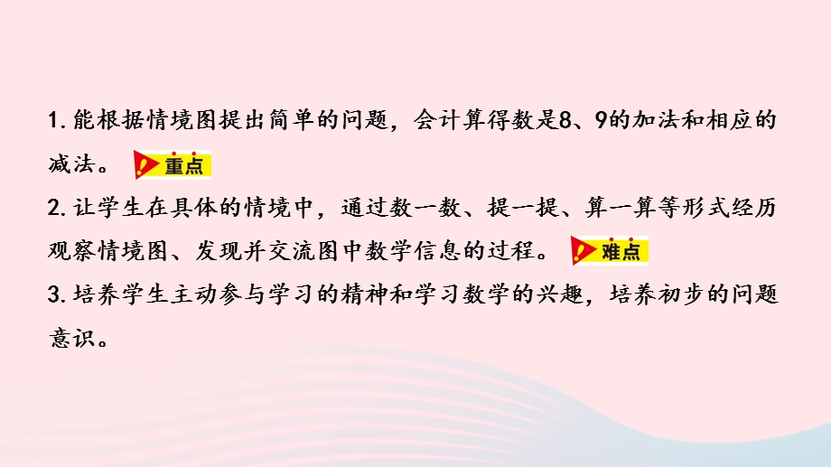 2023一年级数学上册 第5单元 10以内的加法和减法第5课时 得数是 8、9的加法和相应的减法教学课件 冀教版.pptx_第2页