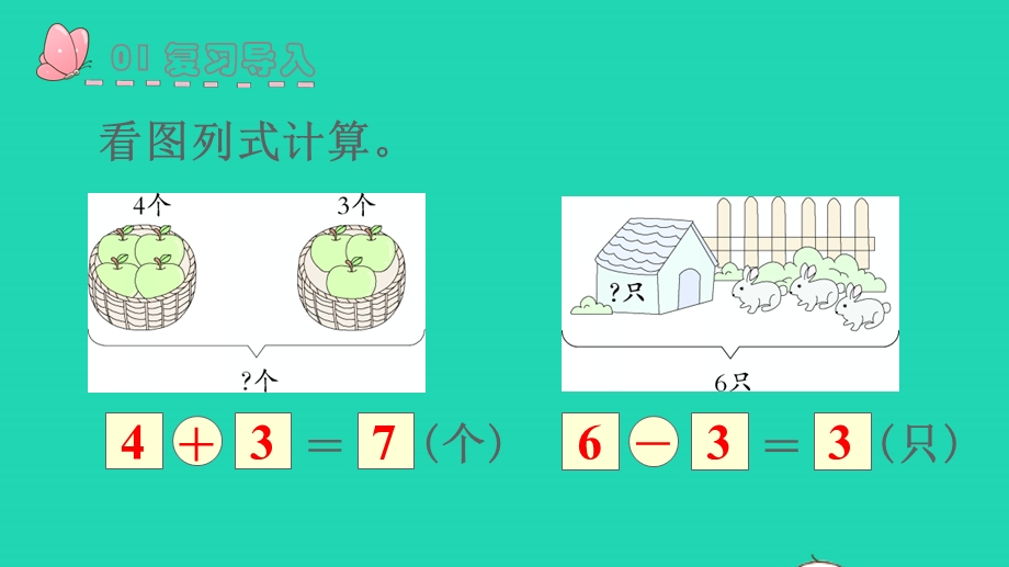 2022一年级数学上册 5 6-10的认识和加减法 2 8和9第4课时 图文结合的实际问题的解法教学课件 新人教版.pptx_第2页