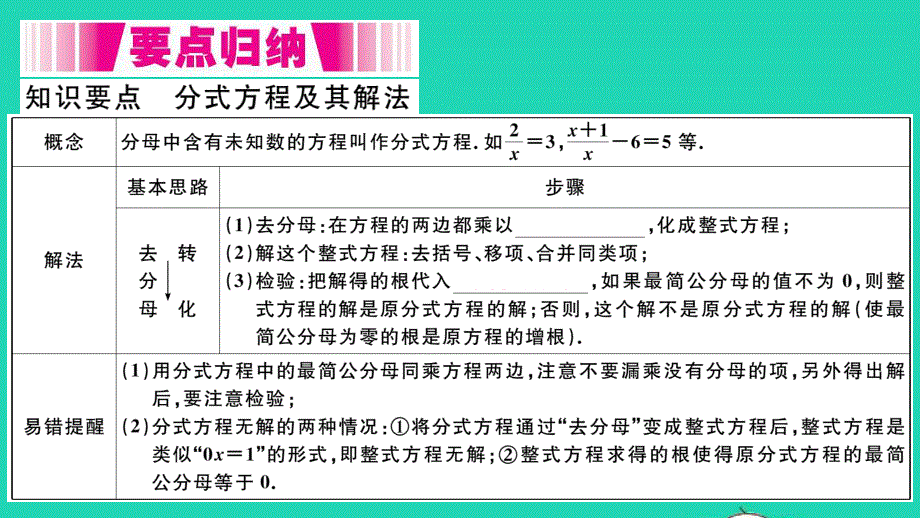 七年级数学下册 9.3 分式方程第1课时 分式方程及其解法（册）作业课件（新版）沪科版.ppt_第2页