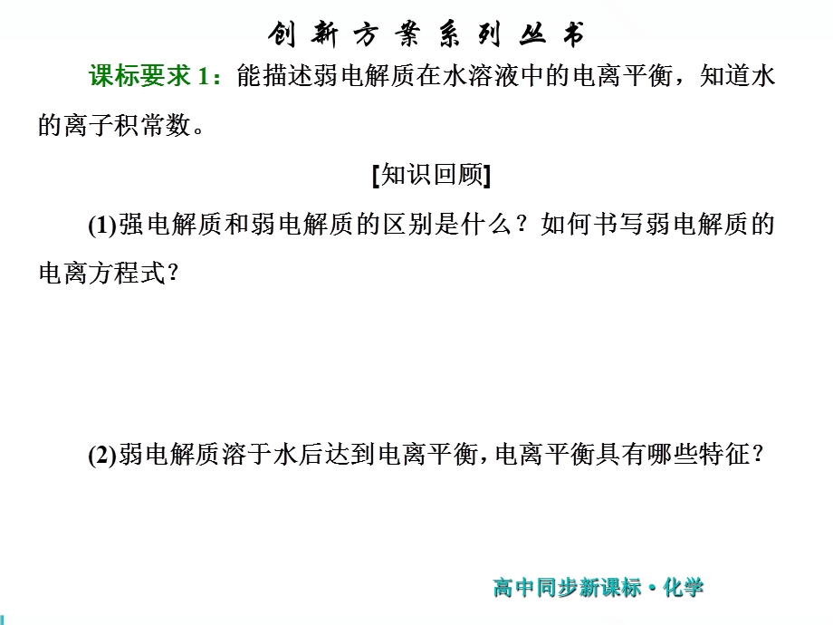 2019新一线同步高中化学选修四（苏教版）课件：第1部分 专题3 专题小结 .ppt_第2页