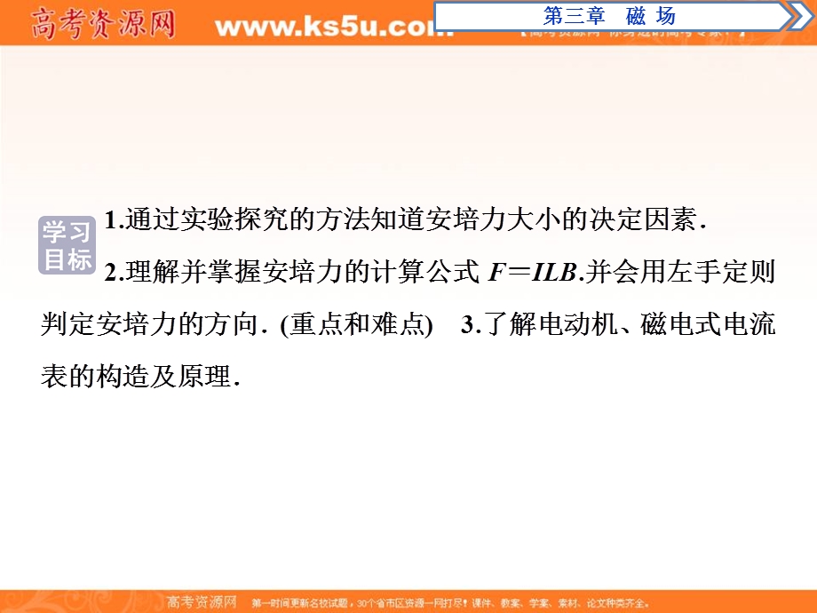 2019新一线增分方案教科版物理选修3-1同步课件：第三章 2 第2节　磁场对通电导线的作用——安培力 .ppt_第2页