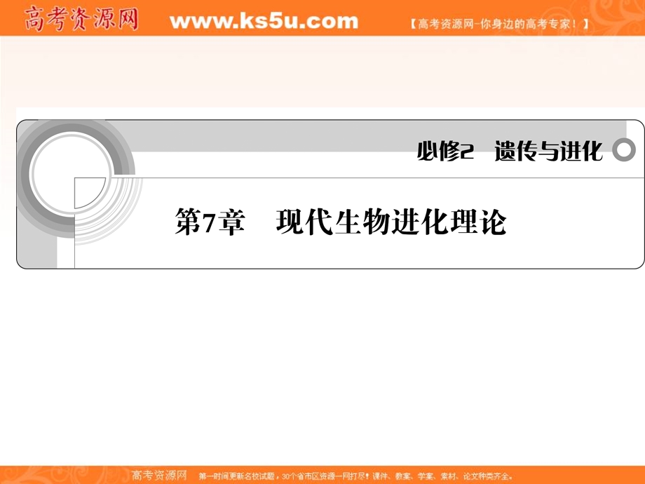 2012一轮精品课件：生物人教版必修二第7章 现代生物进化理论.ppt_第1页