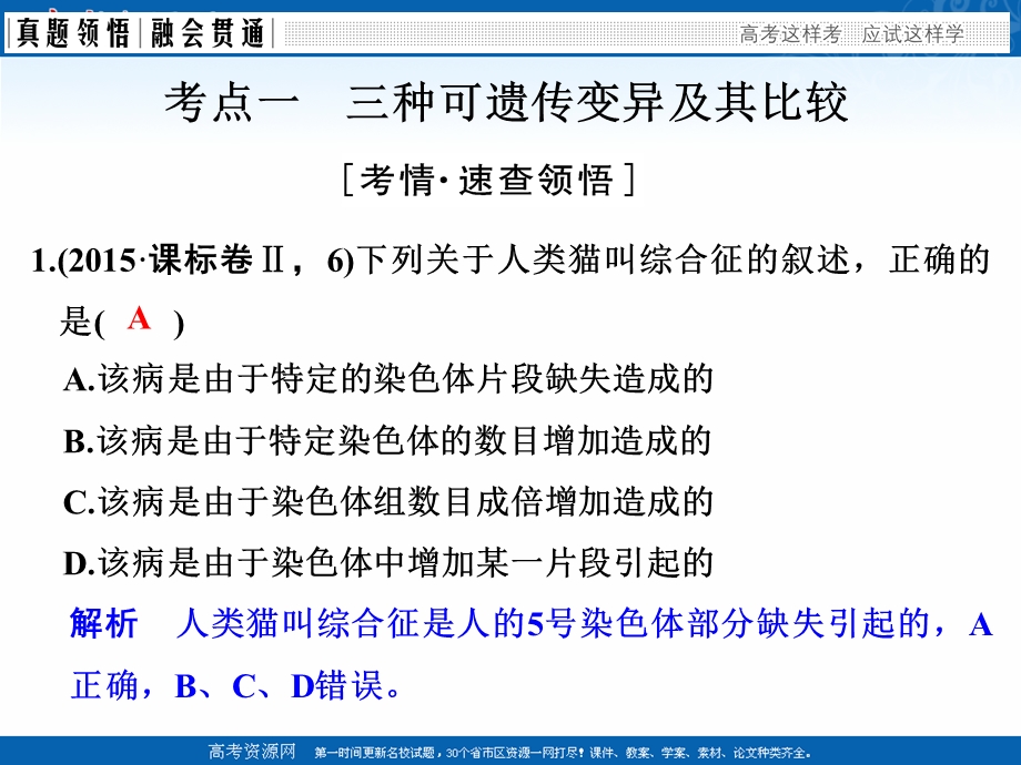 2017二轮专题复习生物课件：第四单元 专题三 生物的变异、育种与进化.ppt_第3页