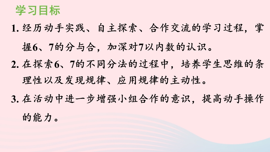 2022一年级数学上册 5 6-10的认识和加减法第2课时 6和7的组成教学课件 新人教版.pptx_第2页