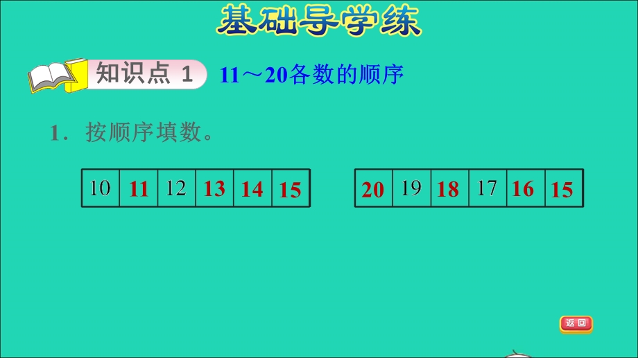 2021一年级数学上册 七 加与减（二）第1课时 古人计数练习二 11-20各数的顺序及大小比较习题课件 北师大版.ppt_第3页