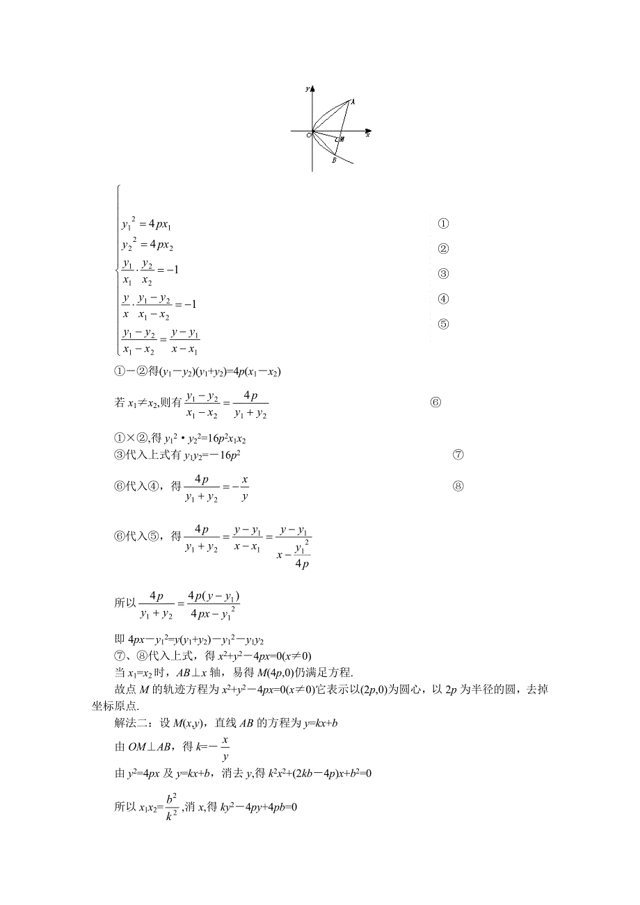 (新人教)2012届高三数学第二轮复习 轨迹方程的求法.doc_第2页