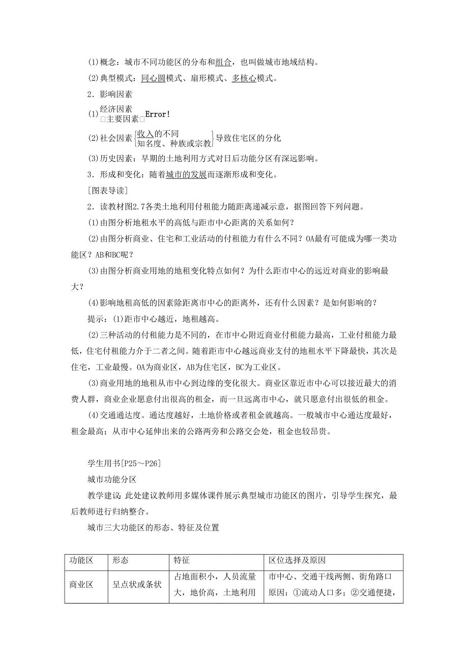 一师一优课2016-2017学年高一地理人教版必修2教学设计：2.1《城市内部空间结构》3 WORD版含答案.doc_第3页