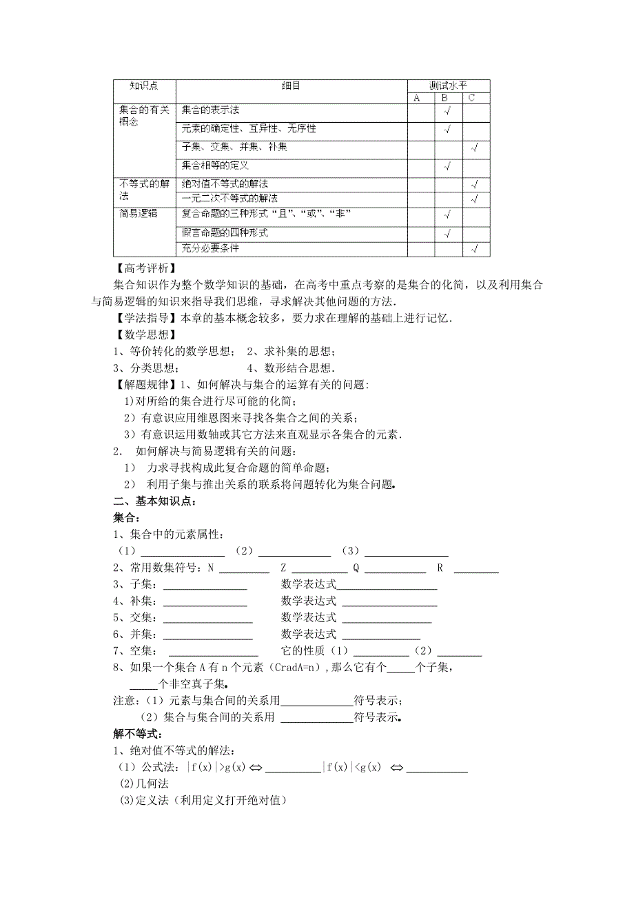 (新人教A)高三数学教案全集之 集合与简易逻辑小结.doc_第2页