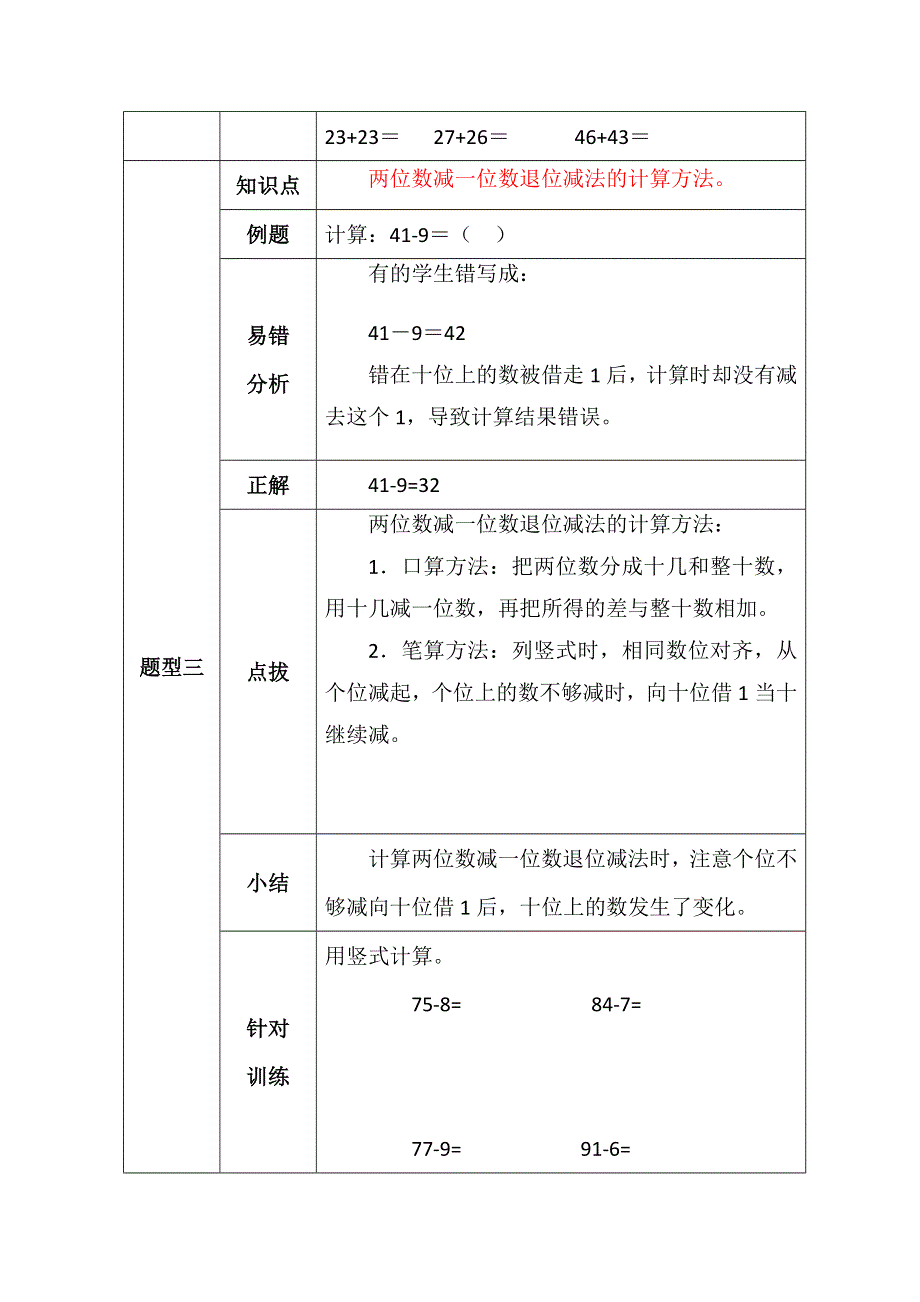 一年数学下册加与减（进位）易错题剖析及训练.docx_第3页