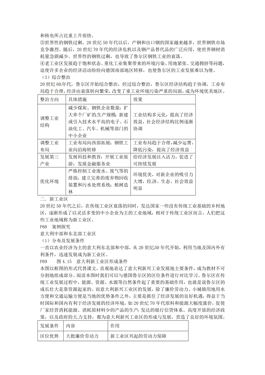 一师一优课2016-2017学年高一地理人教版必修2教学设计：4.3《传统工业区与新工业区》1 WORD版含答案.doc_第3页