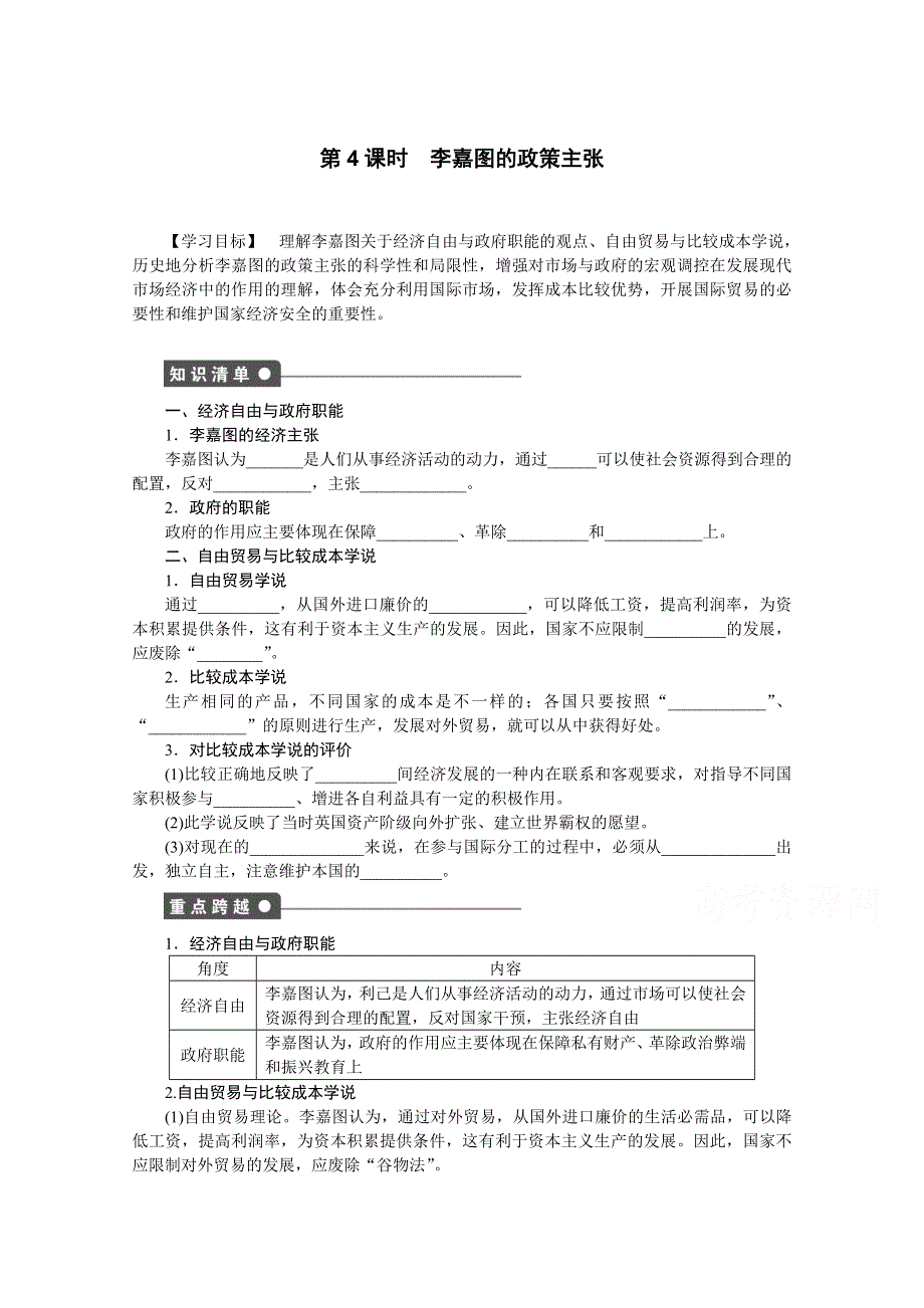 2014-2015学年高中政治（人教版选修2）课时作业：专题1 第4课时.docx_第1页