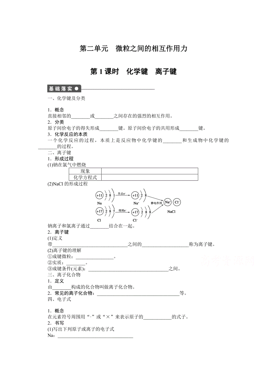 2014-2015学年高中化学（苏教版必修2）课时作业 专题1微观结构与物质的多样性 2-1.docx_第1页