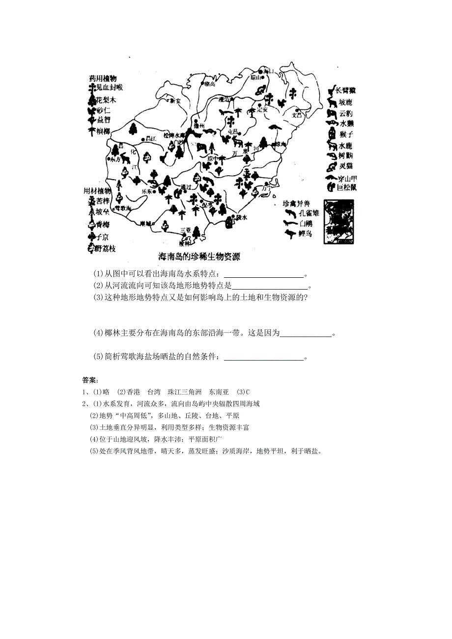 10.1《海南岛开发的地理背景》练习（旧人教选修2）.doc_第2页