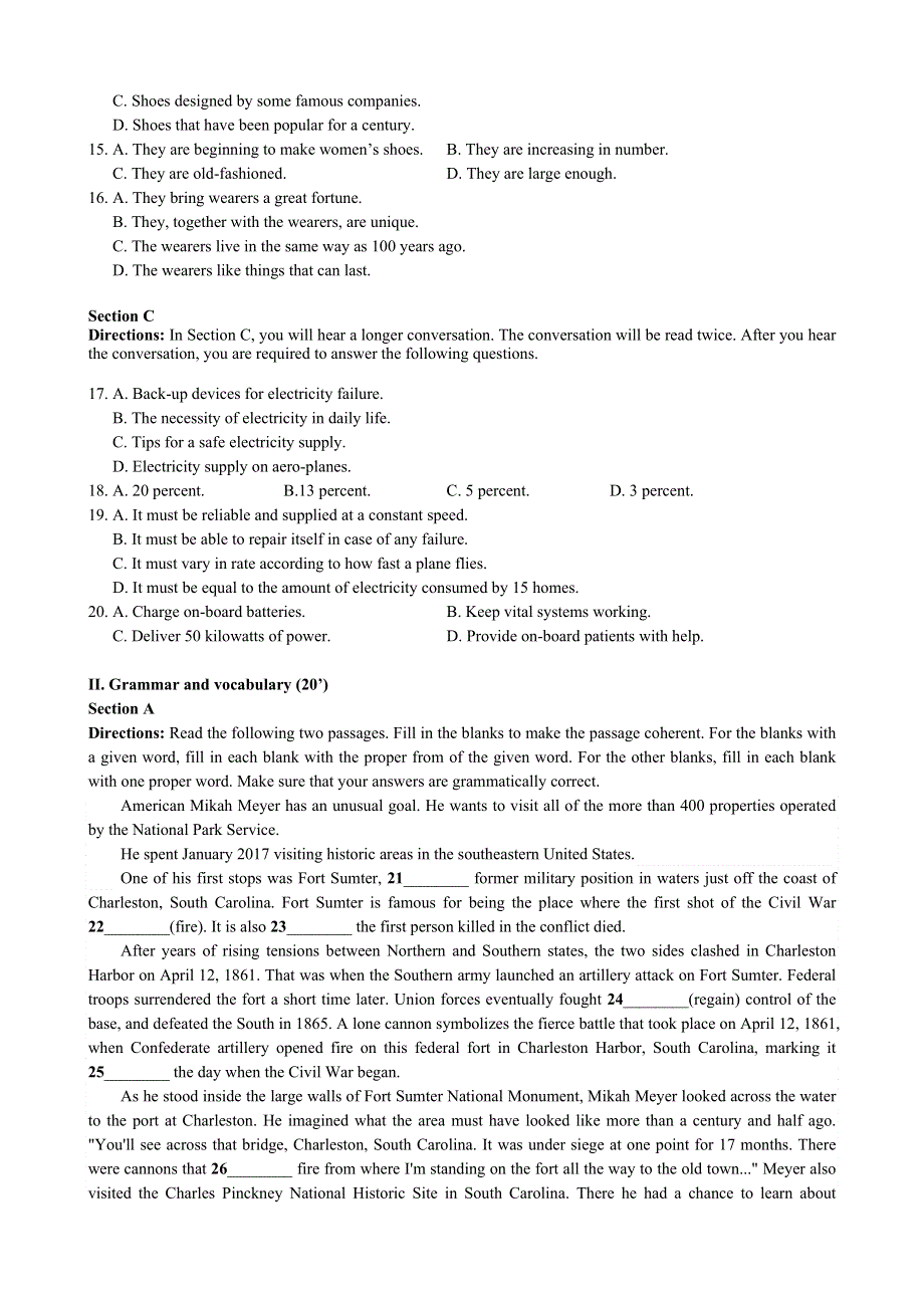 上海市七宝中学2021届高三上学期期中考试英语试题 WORD版含答案.doc_第2页