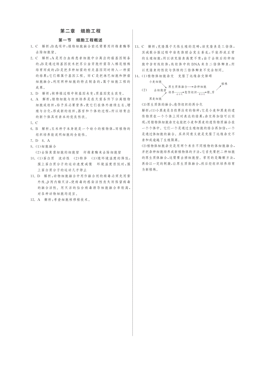 2014年高中生物人教版选修三试题：第二章第一节 细胞工程概述·高中生物国苏版选修3-特训班 PDF版含解析.pdf_第3页