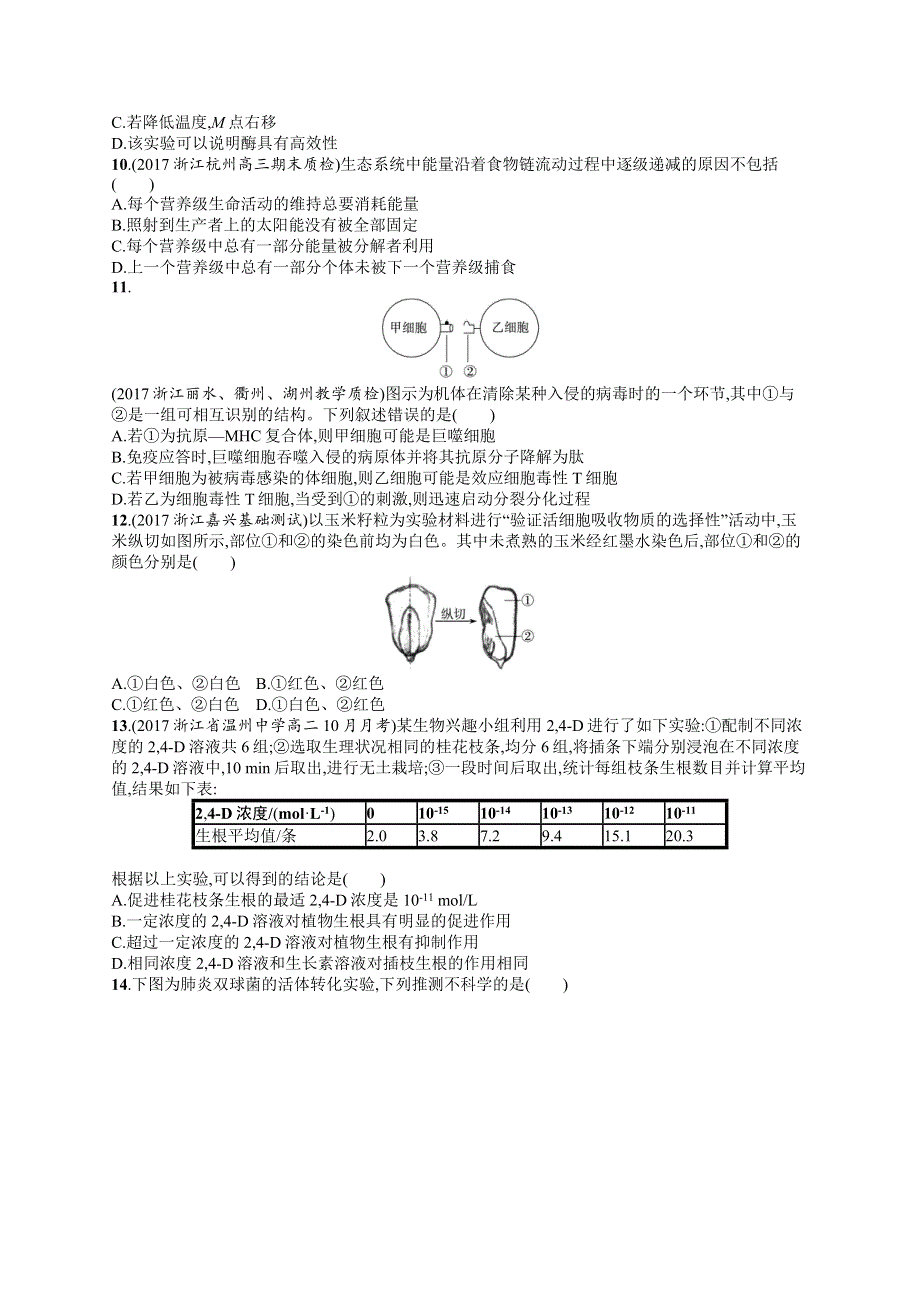 2018届浙江高考生物（选考）仿真模拟卷2 WORD版含解析.docx_第2页