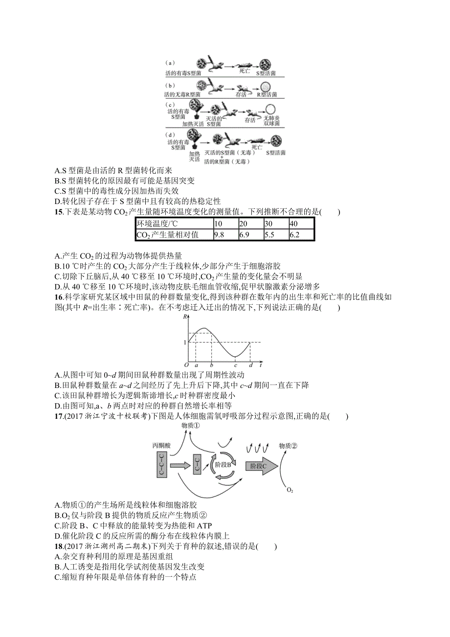 2018届浙江高考生物（选考）仿真模拟卷2 WORD版含解析.docx_第3页