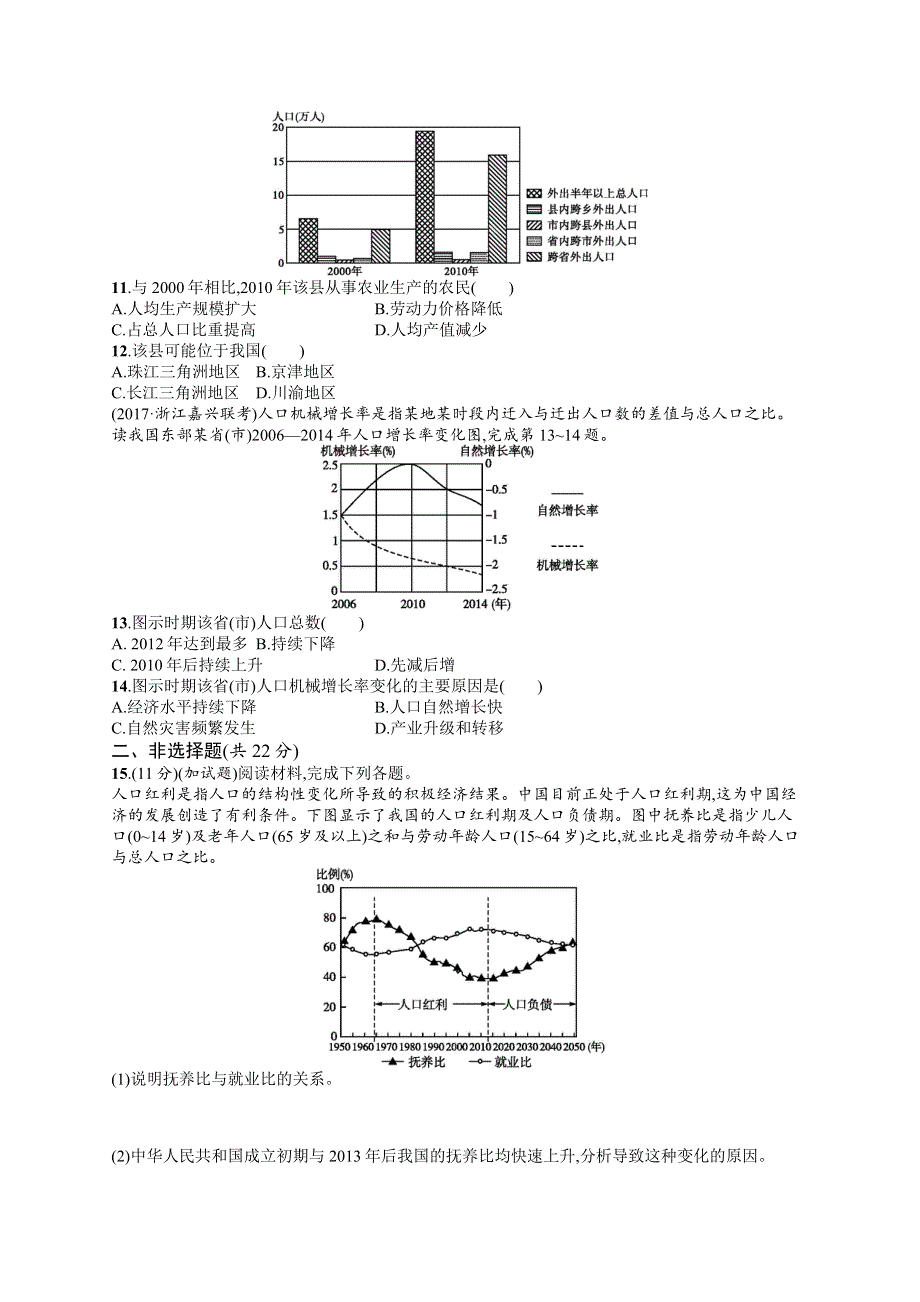 2018届浙江高考地理（选考1）专题检测5 人口与环境 WORD版含解析.docx_第3页