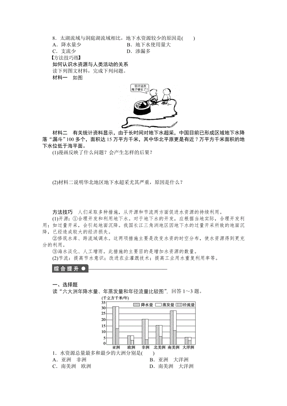 2015-2016学年高一地理人教版必修一课时作业与单元检测：第三章第三节 水资源的合理利用 WORD版含解析.docx_第3页