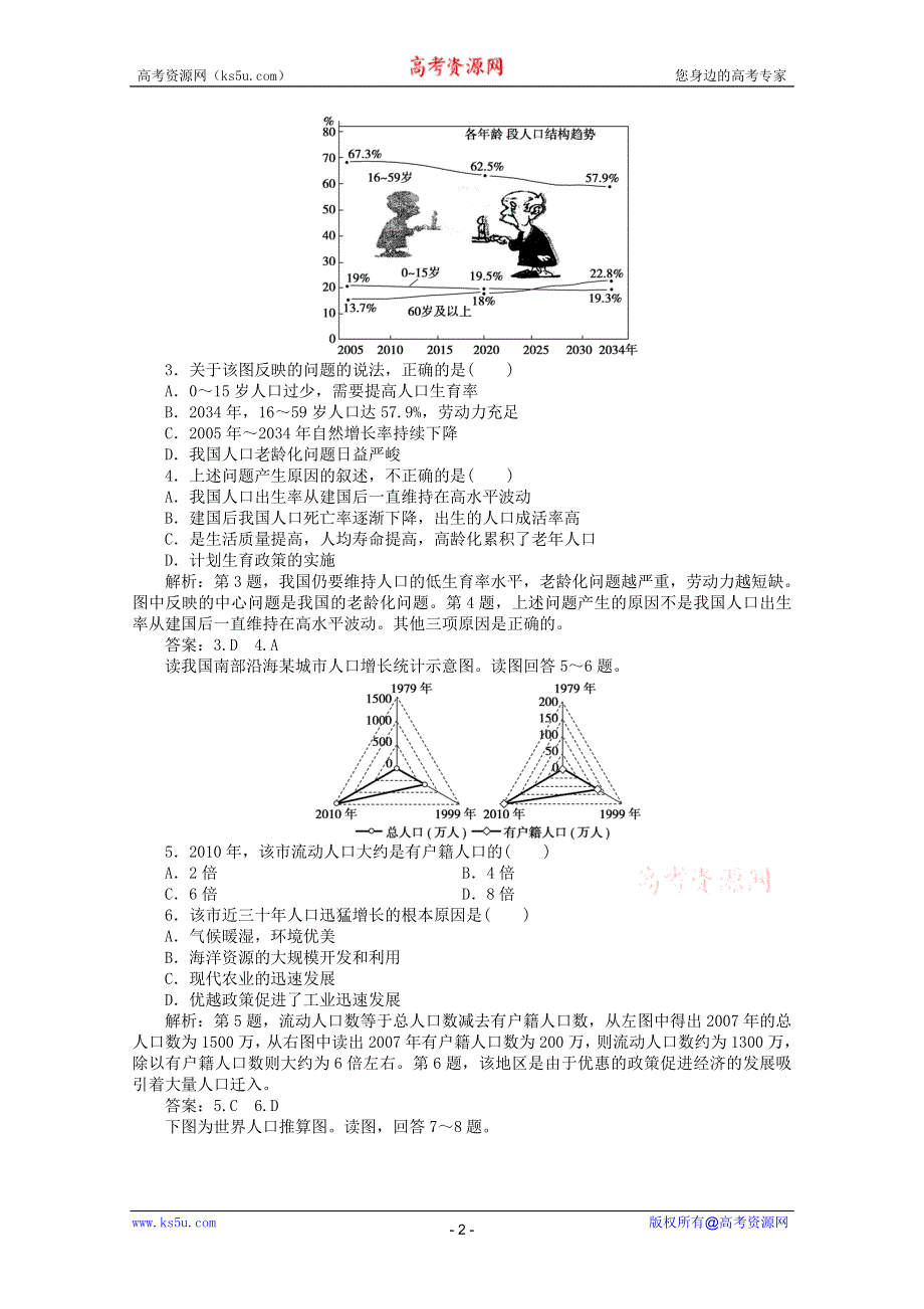 11-12学年高一地理：第一单元 人口与地理环境 综合检测（鲁教版必修2）.doc_第2页