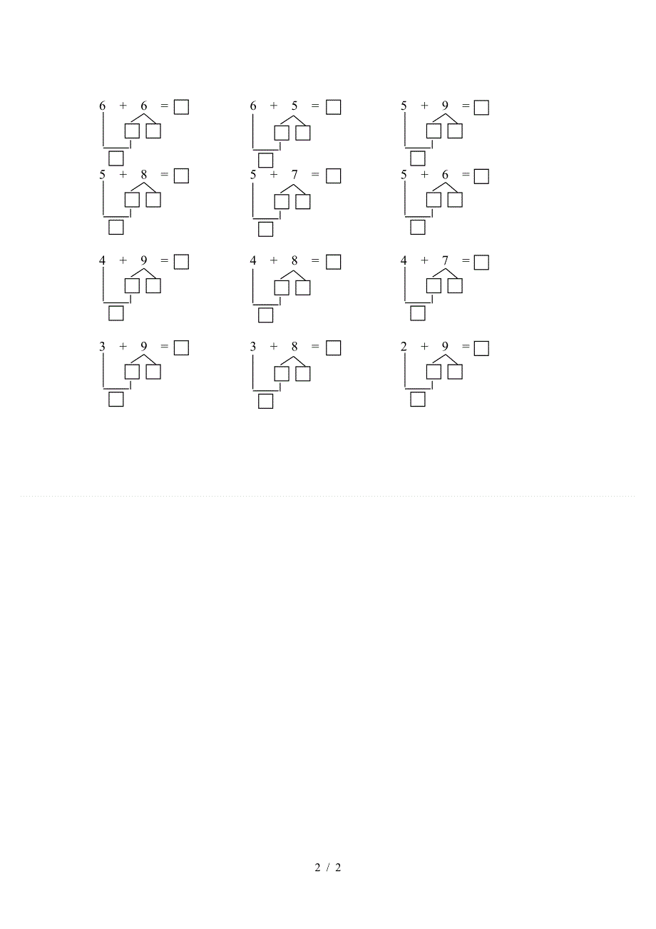 一年级数学(上册)凑十法练习题.doc_第2页