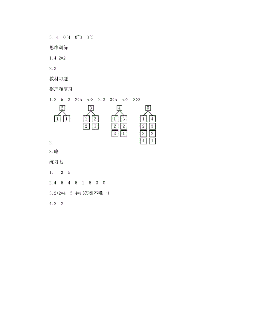 一年级数学上册 3 1-5的认识和加减法知识清单素材 新人教版.docx_第3页