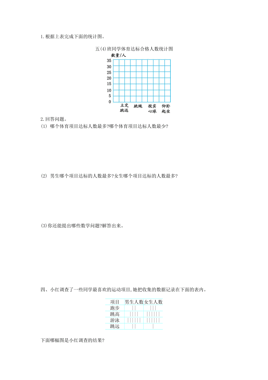 五年级数学上册 六 统计表和条形统计图（二）单元综合测试卷 苏教版.doc_第2页