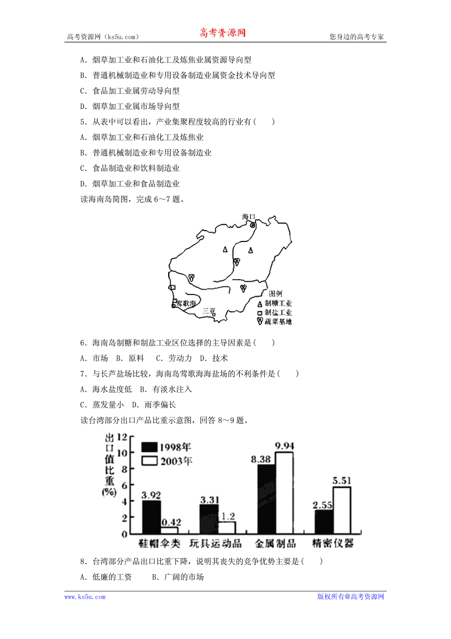 2012高考地理核心考点复习：工业（学生版）.pdf_第2页