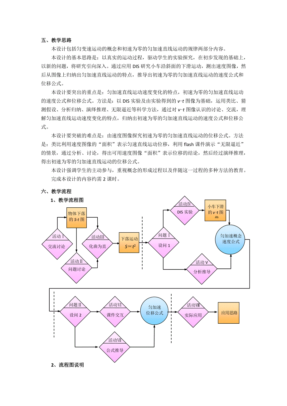 上海地区优秀物理教案：第一章 F 匀加速直线运动.doc_第2页