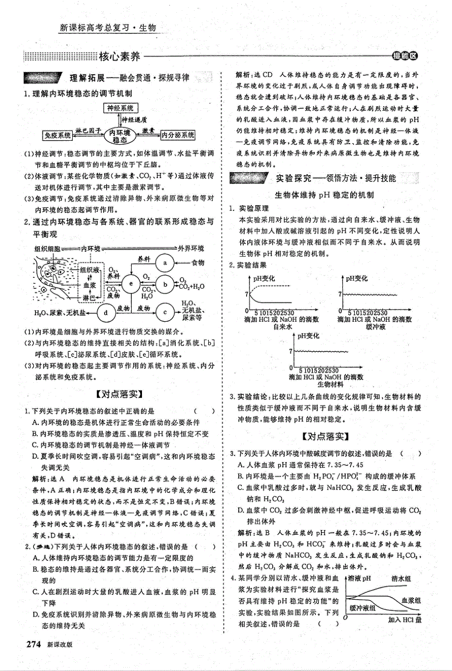 2021年高考生物一轮复习 第8单元 动物和人体生命活动的调节 第1讲 人体的内环境与稳态 考点2 内环境的稳态教案（PDF）.pdf_第2页